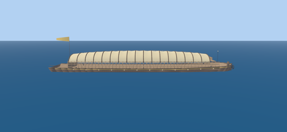 Grand Trade Barge, side view