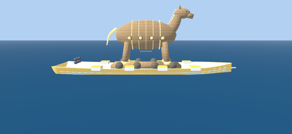Trojan Horse of War, side view